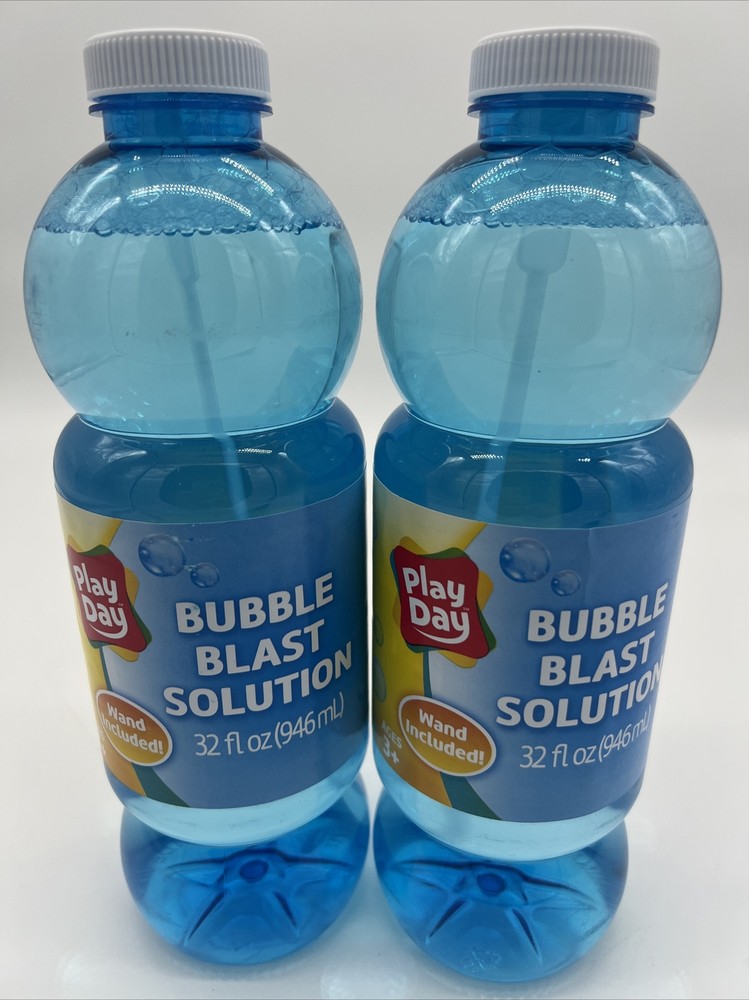 New 2-pk Bubble Blast Solution for Bubble Blowing & Machines PLAY DAY 32oz/ea