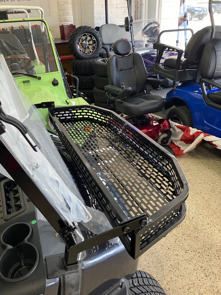 BLACK FRONT CARGO BASKET EVOLUTION D5 RANGER MAVERICK 4 6 PASSENGER GOLF CART