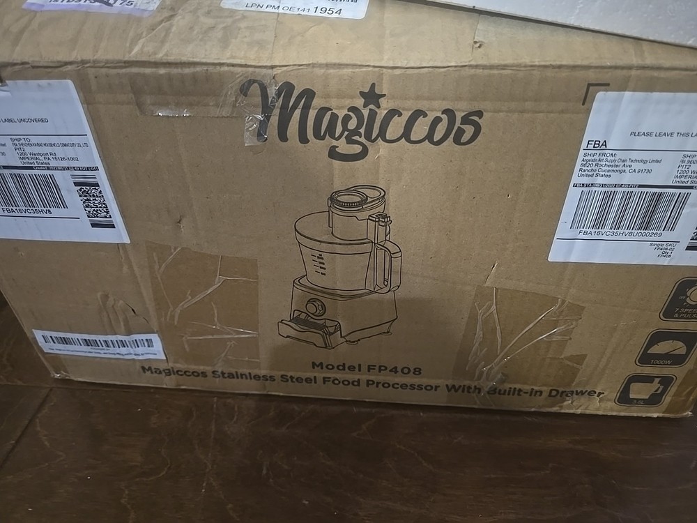 MAGICCOS Model FP408 Stainless Steel Food Processor - Missing Blades