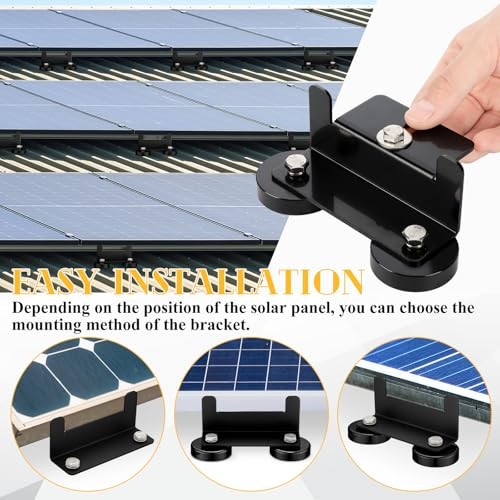 Pack 1200 Lbs No Drill Magnetic Solar Panel Mount Bracket Solar Panel 4 Black