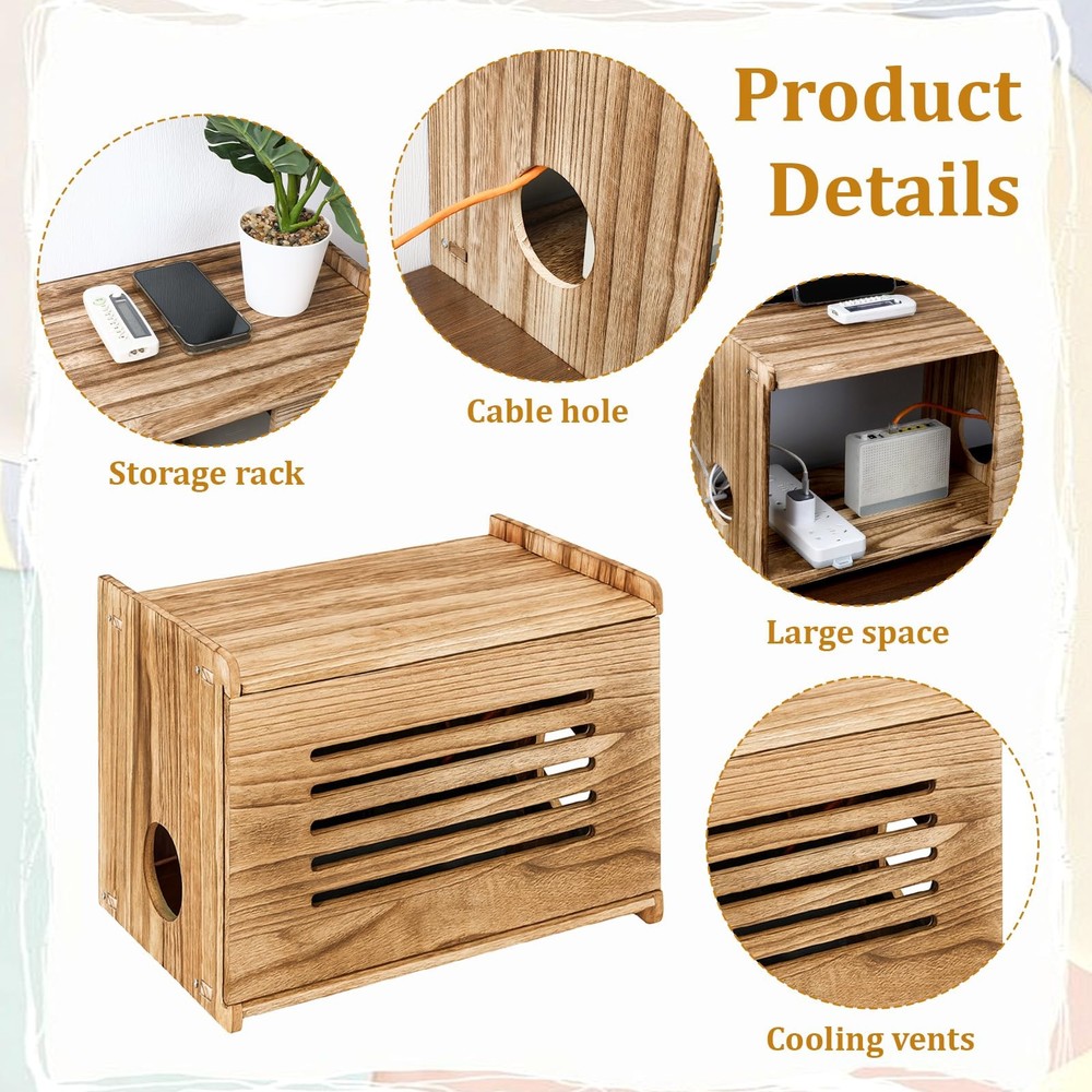 Router Shelf Solid Wood Router Storage Box Projector Stand Need Assembly Mode...