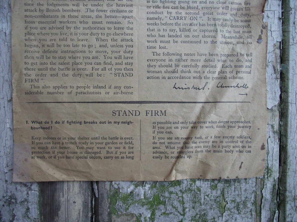 Original 1941 / WWII Beating the Invader Leaflet Message from Winston Churchill