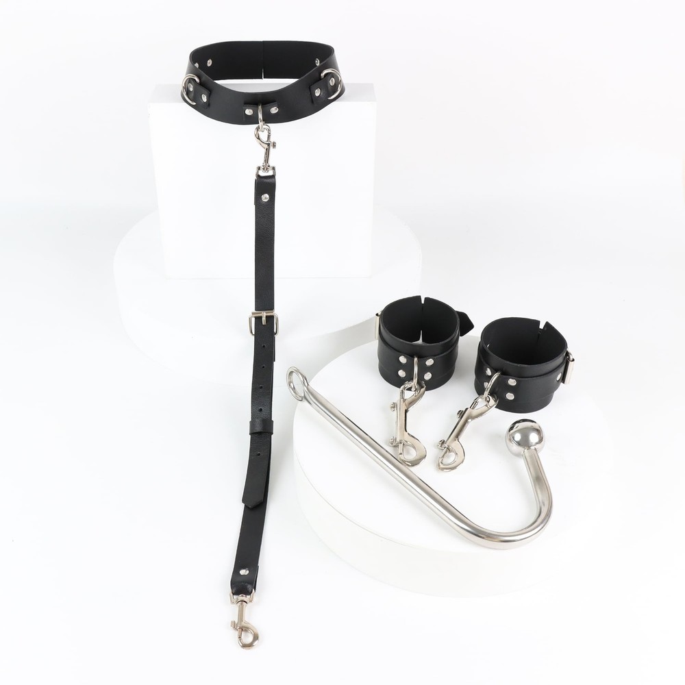Complete BDSM Starter Kit with Anal Hook, Adjustable Neck Wrist Restraints H...
