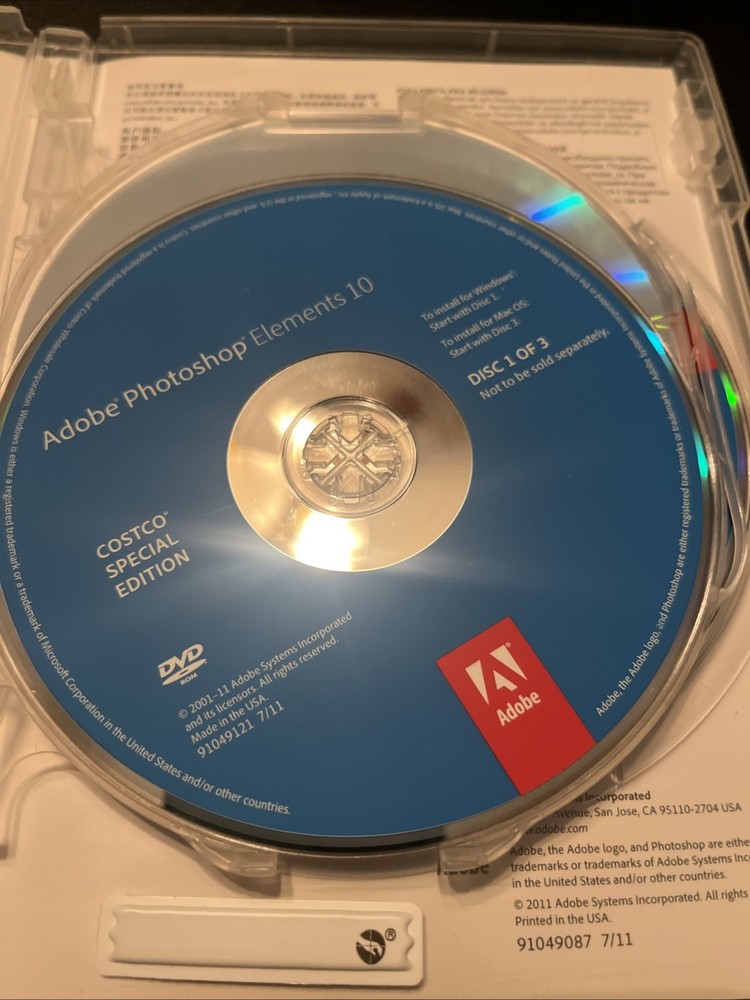 Adobe Photoshop Elements 10 for PC & Mac - Serial Number Included - Used