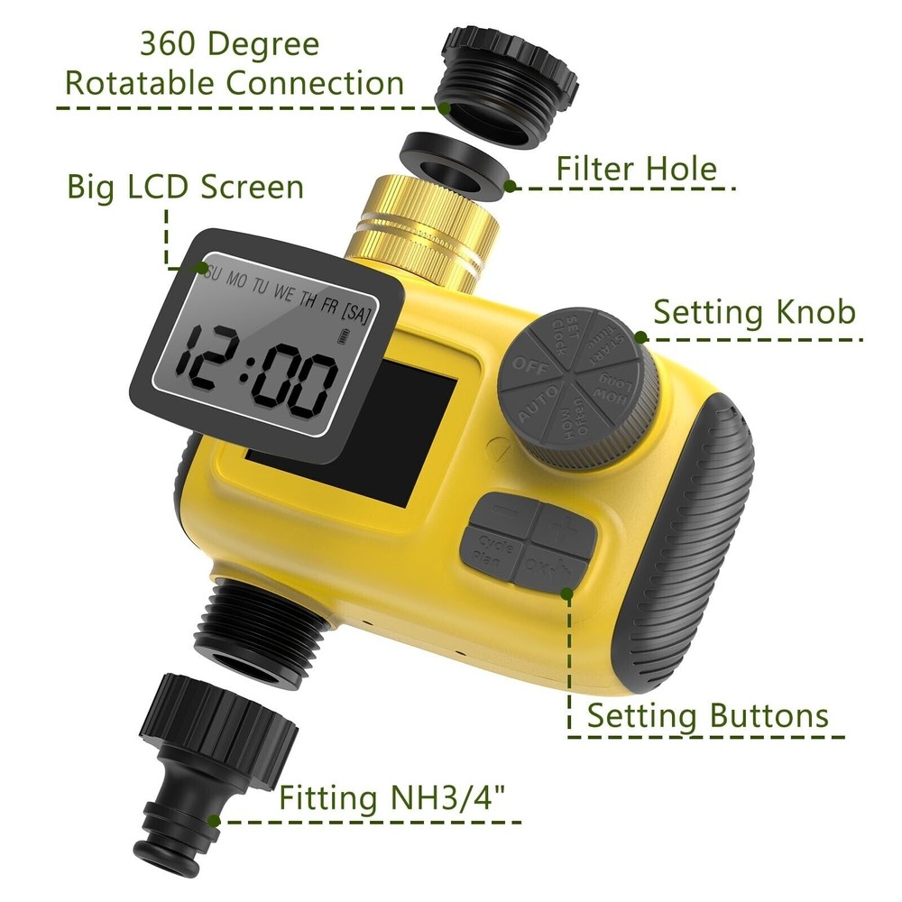Programmable Water Timer Sprinkler Timer Hose Brass Faucet Timer Outdoor Yard