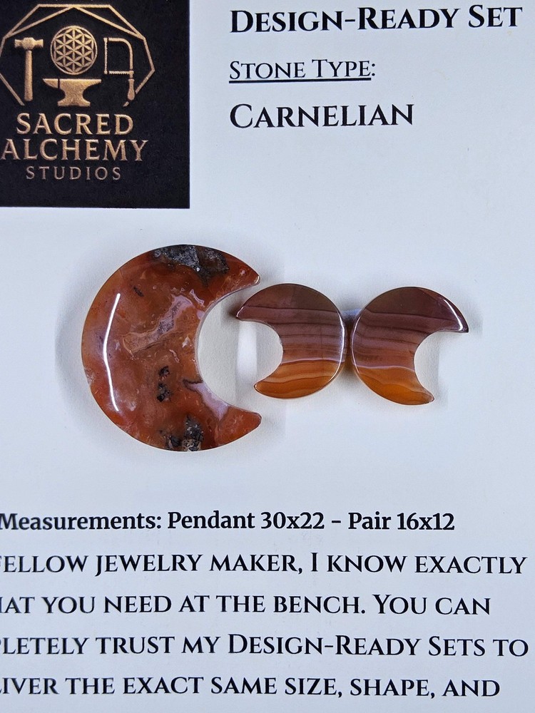 Crescent Moon - Carnelian - Design-Ready Set