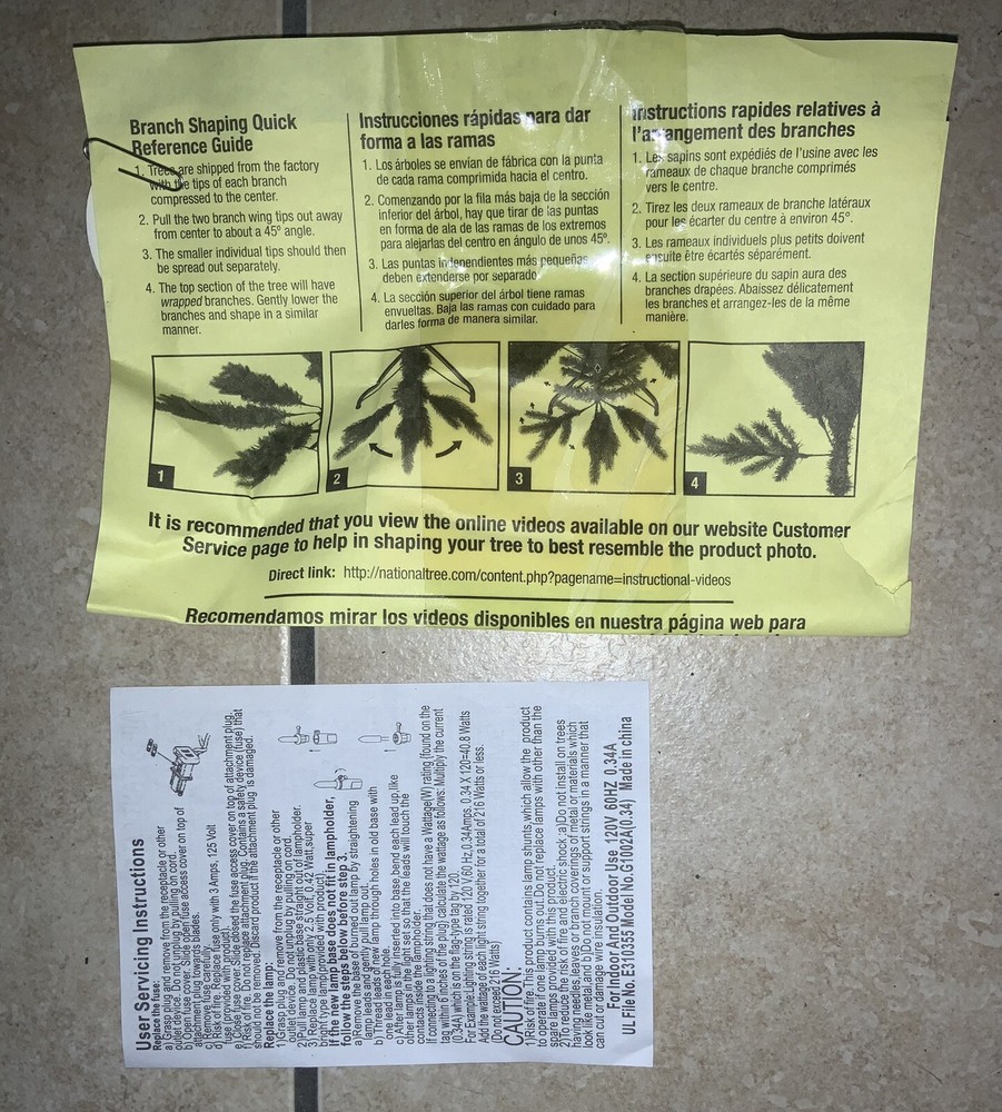 Pre-lit Artificial Christmas Tree 4.5 Ft White Lights, National Tree Co