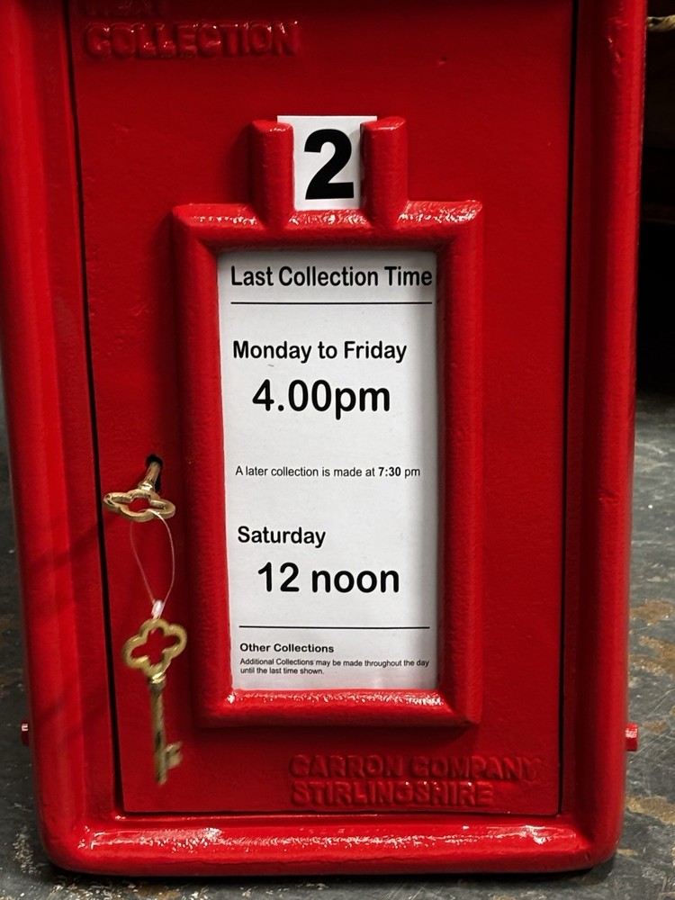 Metal Post Box. Bright Red, Comes With 2 Keys.