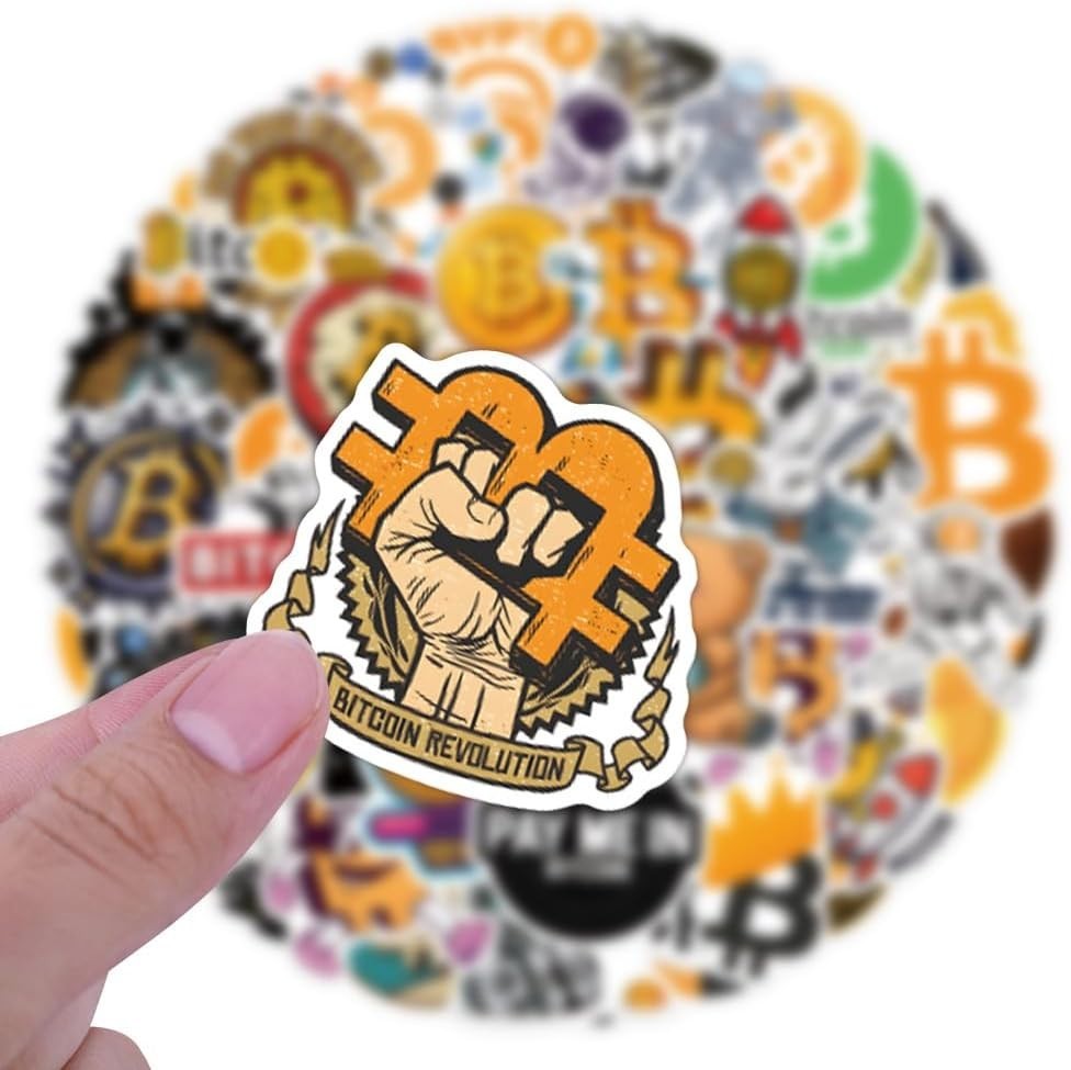 60 Waterproof Bitcoin Crypto Stickers - Fun Vinyl Decals for Personalized Styles