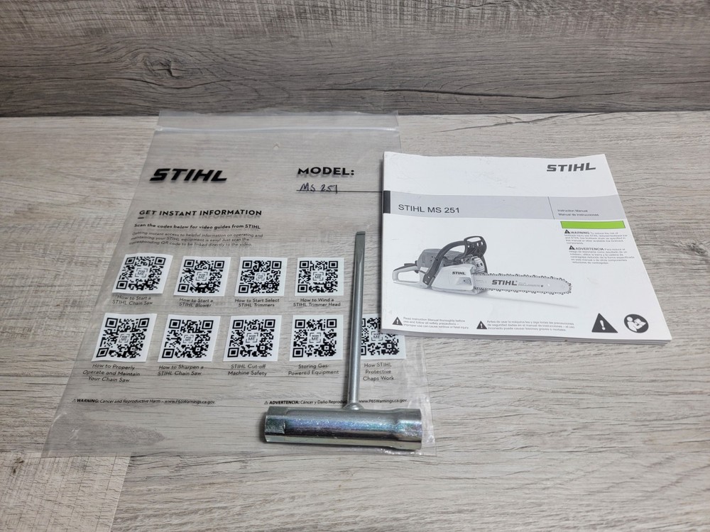 NEW GENUINE OEM STIHL MS251  CHAINSAW /  INSTRUCTION MANUAL & TOOL