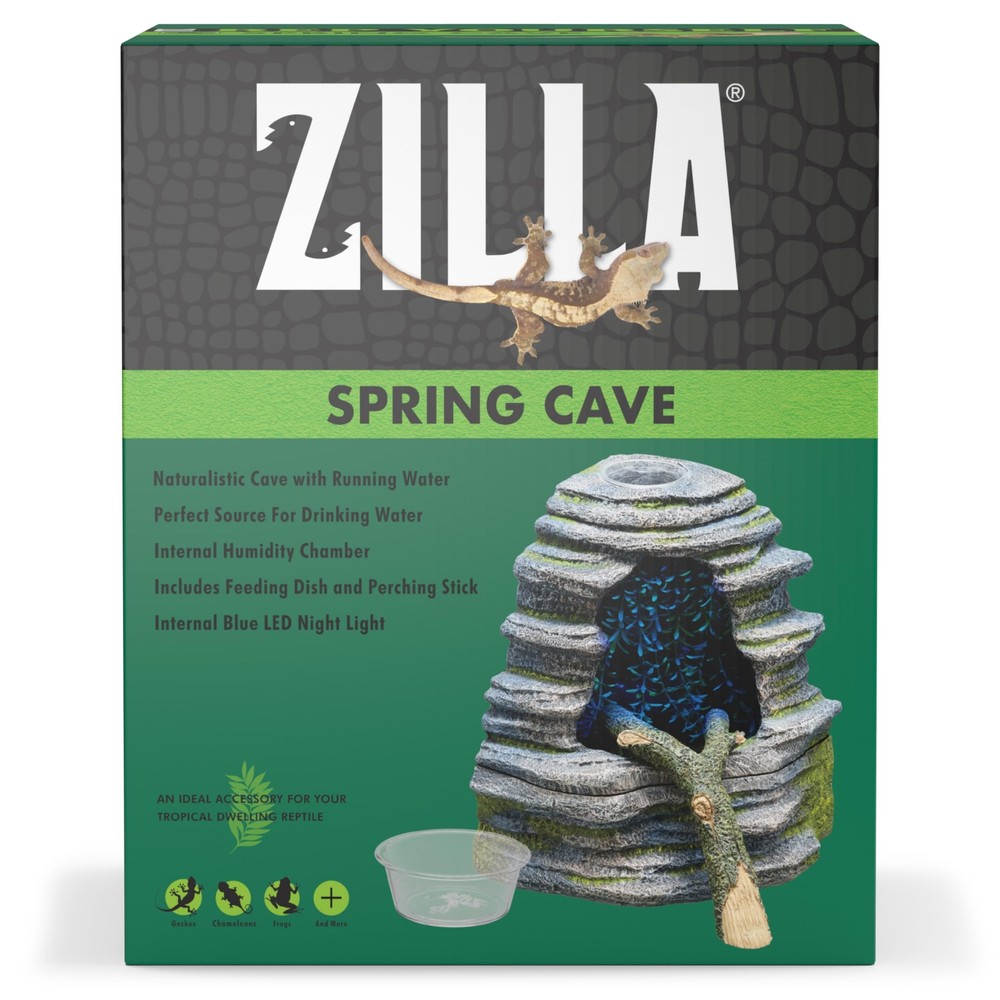 Zilla Spring Cave Décor with Blue LED Rain Chamber One Size ECOM