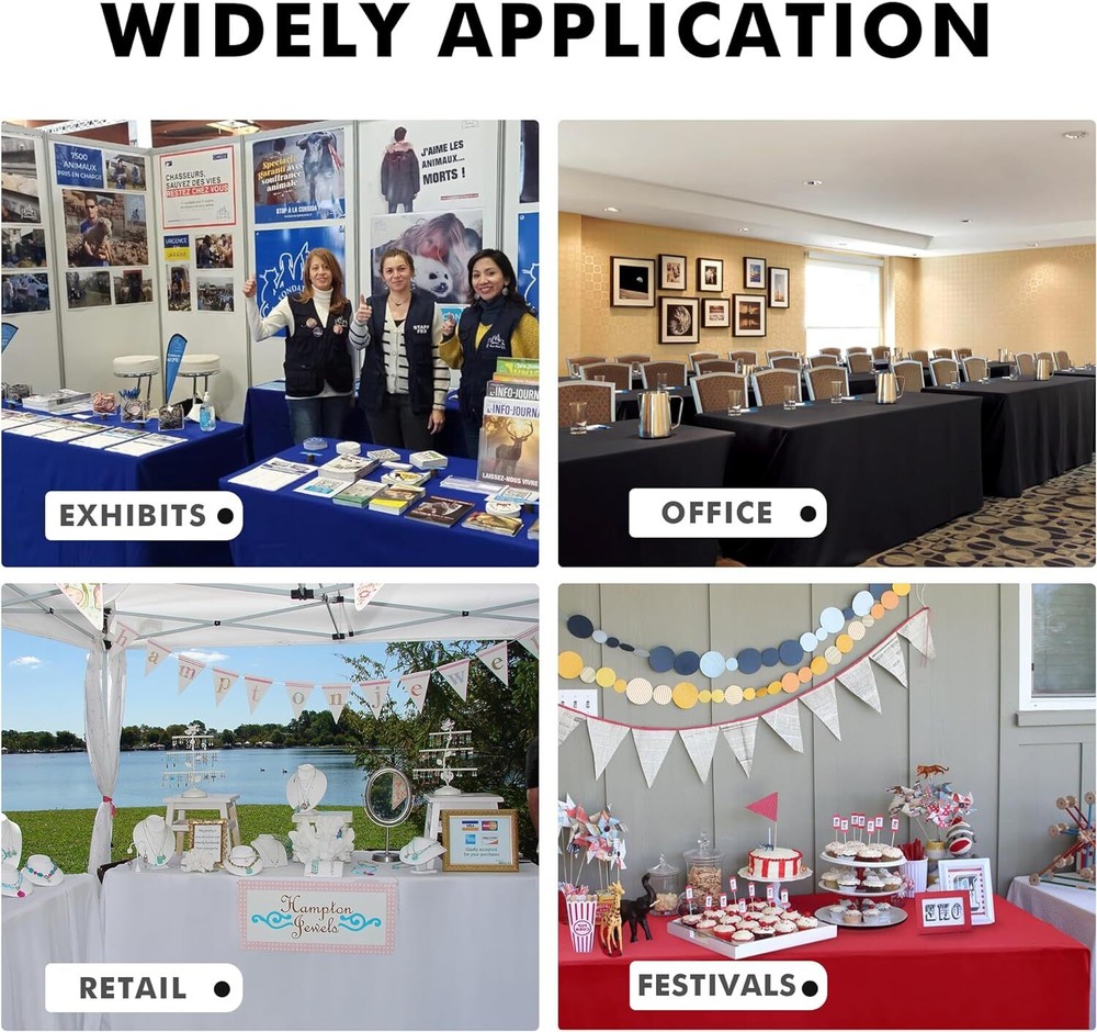 Nasitos 2 Pack Red Fitted Tablecloth Rectangular for 6 Foot 2PACK 6FT,