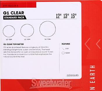 Evans G1 Tom Pack - 12, 13, 16 - Clear