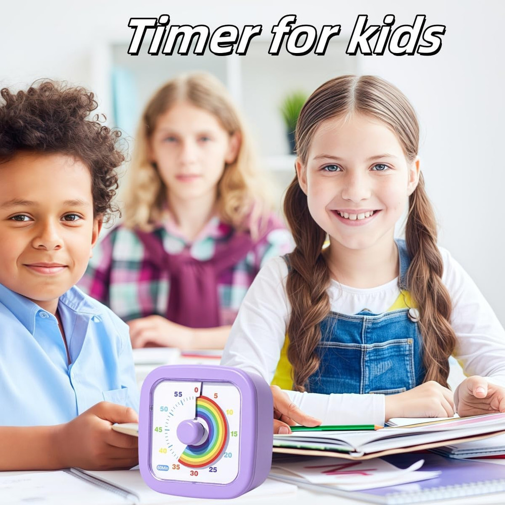 Kids Visual Timer Cute Rainbow - 60 Minute Countdown Timer Time Management for K