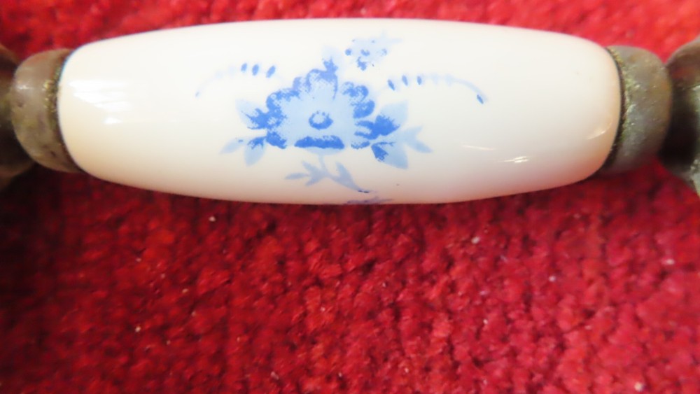Floral print porcelain Drawer Pull drawer handle