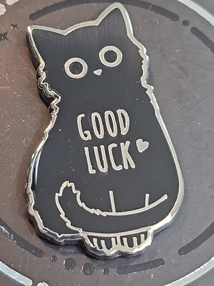 Good Luck Black Cat Lapel Pin