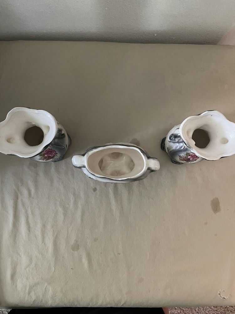 Ceramic Small vase set 1990s vintage