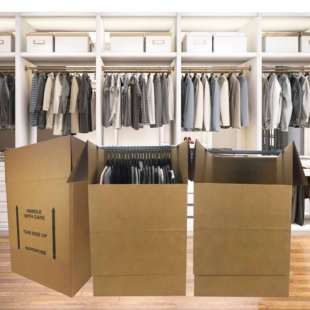 UBMOVE Wardrobe Boxes - Qty 12 Boxes w Bars - Moving Boxes