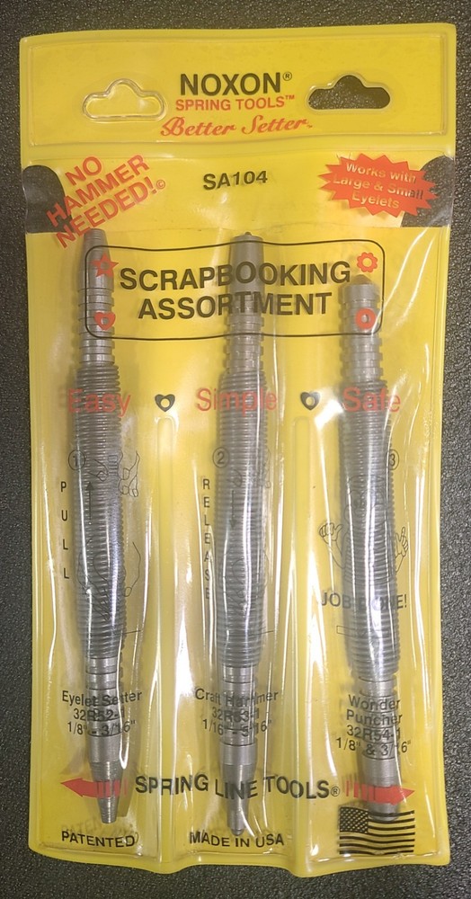 Noxon Spring Line Tools 3 pc "No Hammer" Nail Punch Chisel Set CA104