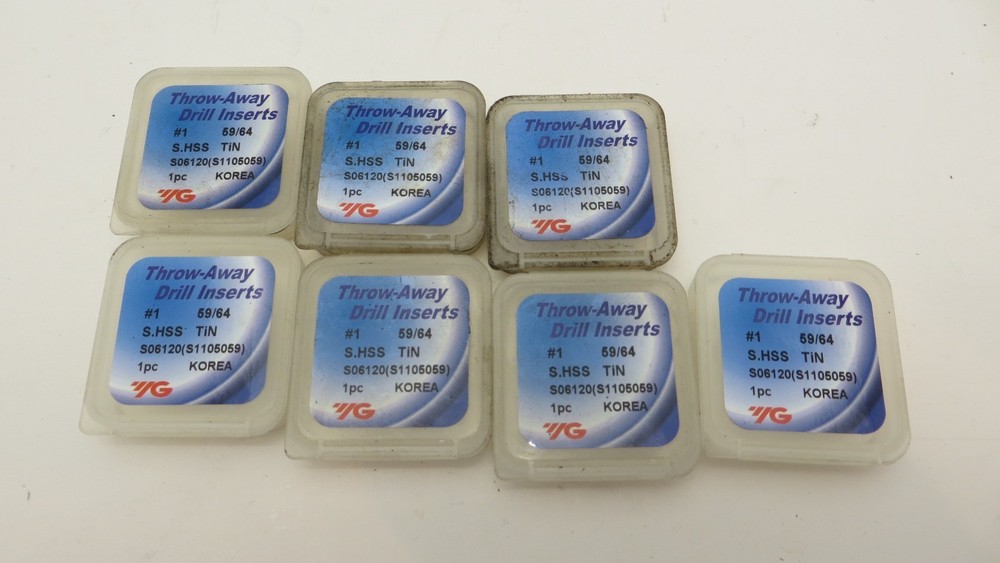 7x Throw-Away Drill Insert #1 S.HSS 59/64" TiN S06120