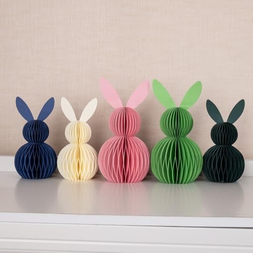 Easter Decorations,5 Pcs Easter Bunnys Honeycomb Table Centerpiece,3D Rabbits