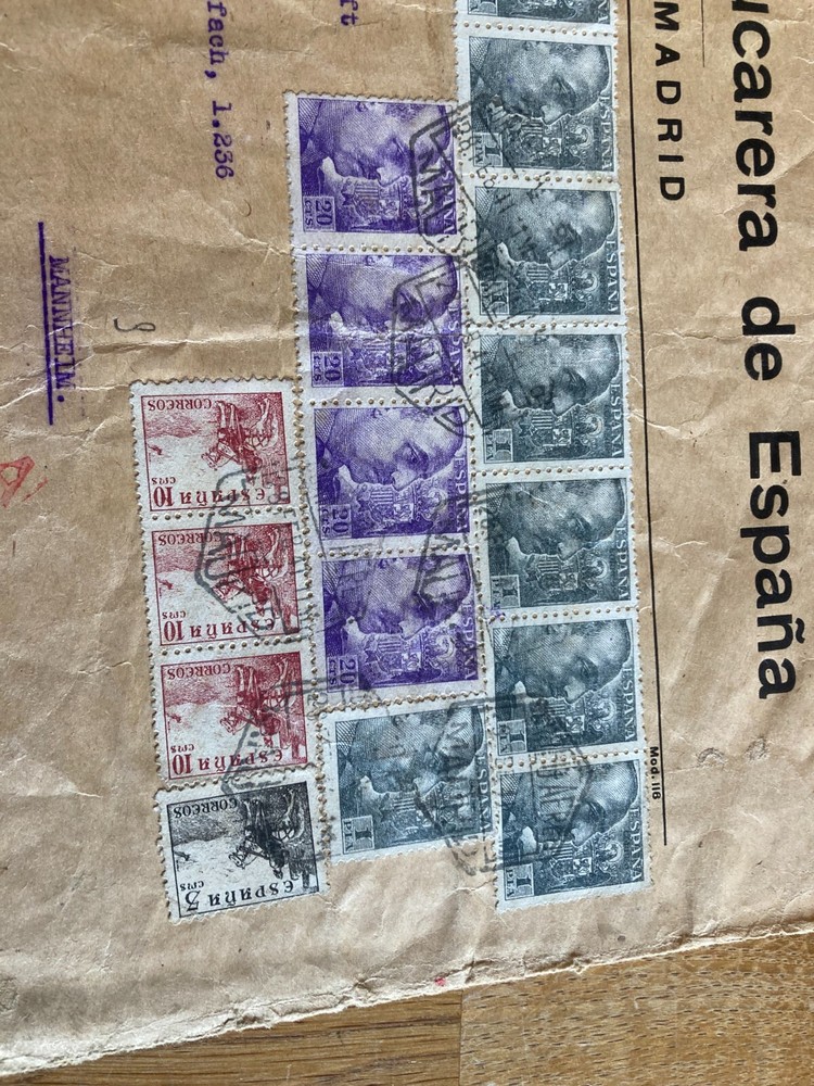 Spain oversized cover to Mannheim censor opened in Germany 1941