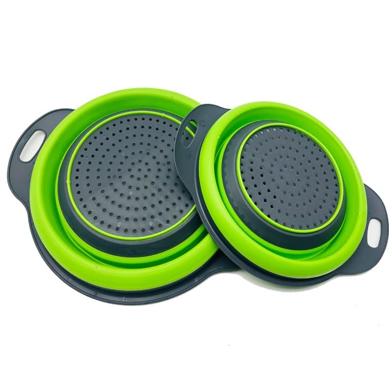 Pack of 2 Foldable Pasta Strainers, Foldable Kitchen Colander for Draining Fr...