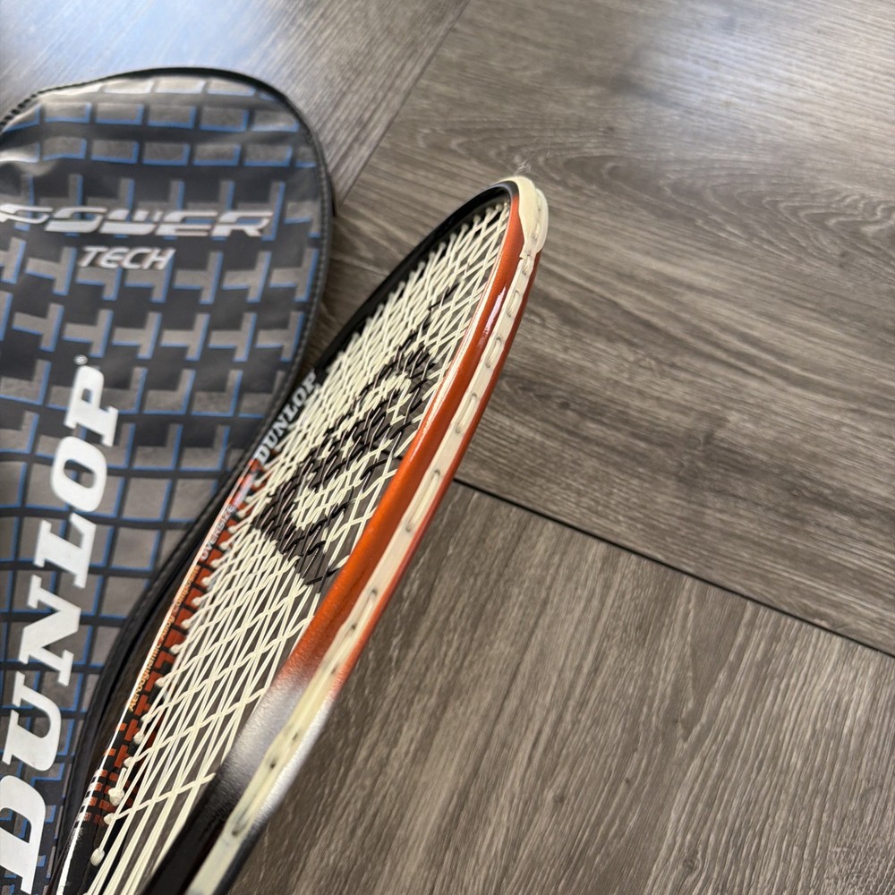 Dunlop orange Squash Racket power tech 500cm2 bag