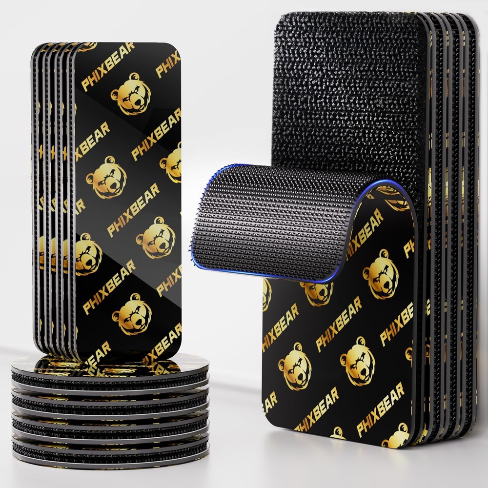 12 Sets Industrial Strength Hook and Loop Strips with Super Adhesive Heavy Du...