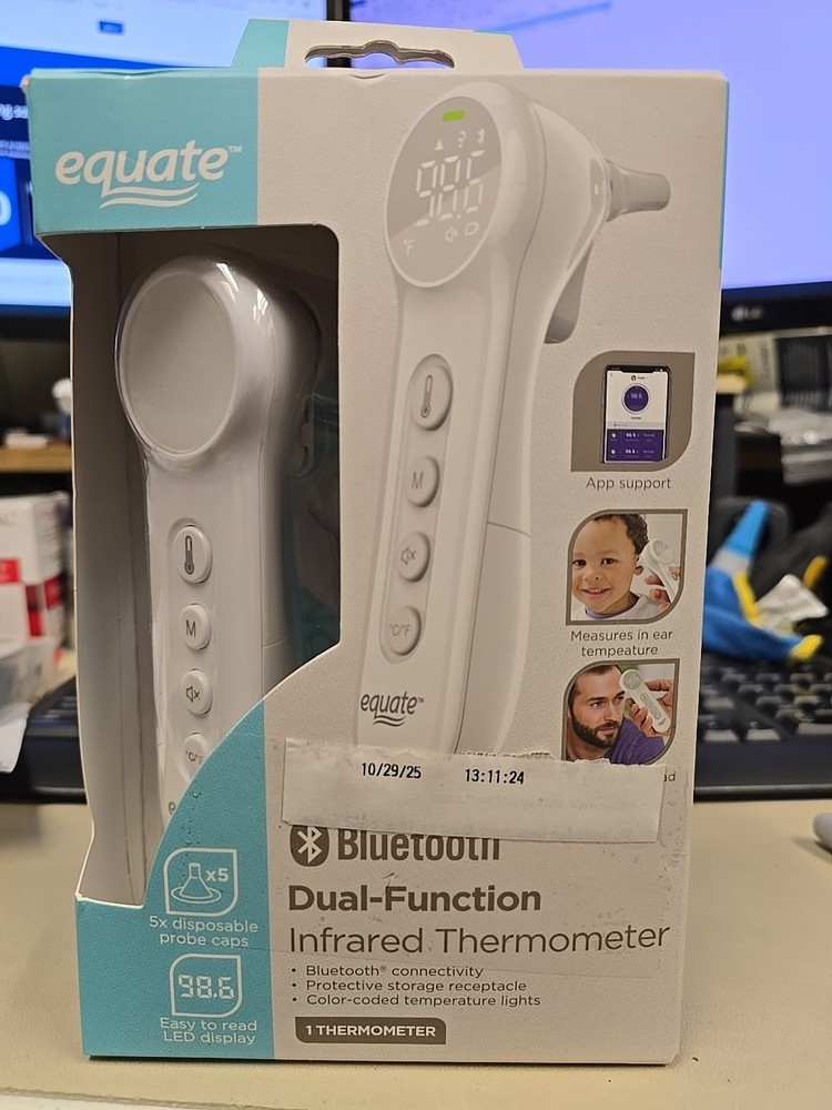 Equate Bluetooth Dual-Function Infrared Thermometer, Forehead and Ear Mode