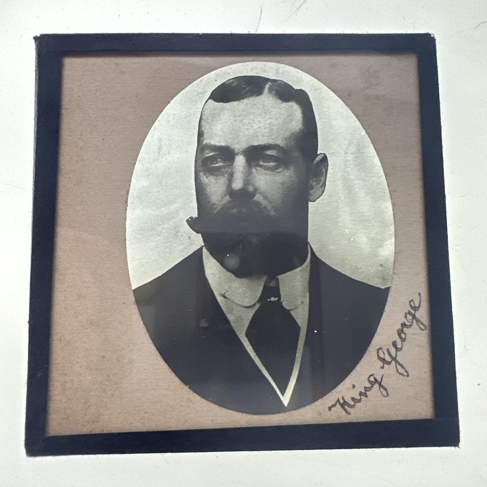 Antique Magic Lantern Slide king George V