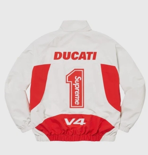 Supreme x Ducati Track Jacket Light Grey 24SS