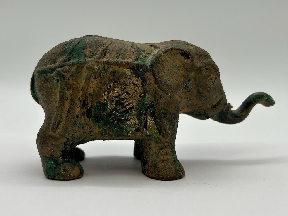 Antique Cast Iron Metal Elephant Asian