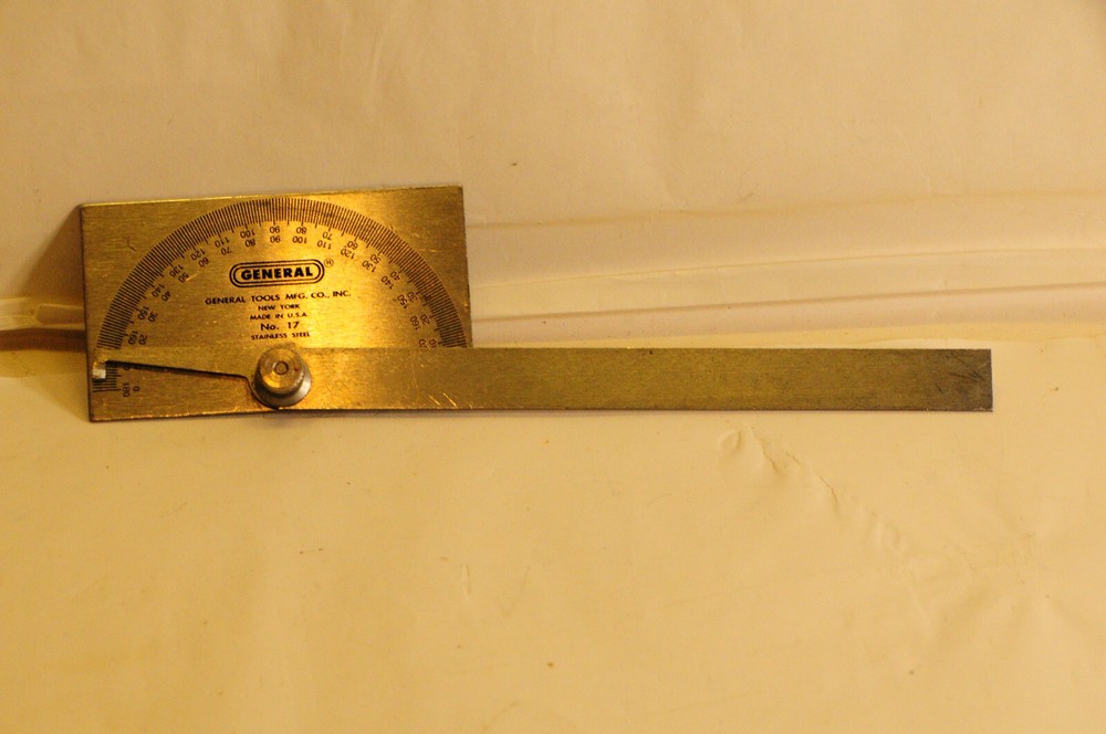 General Model 17 Retangular Head Protractor Used Made in USA