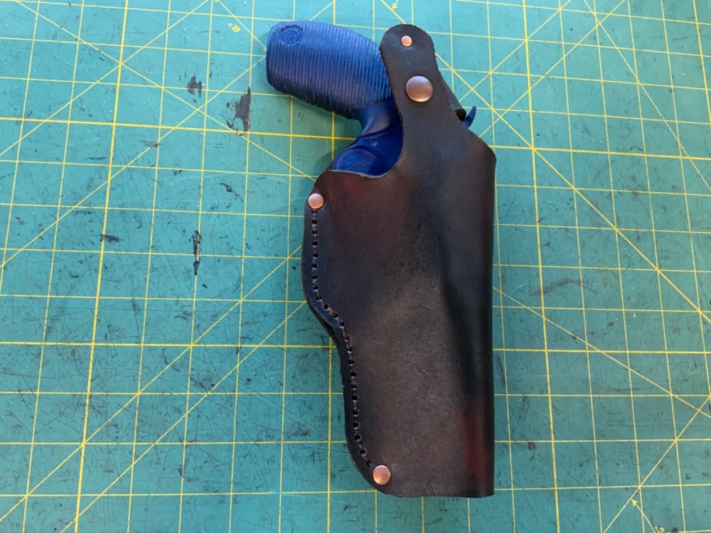Leather  Thumb Release 2.5 Cylinder Taurus Judge Holster snap belt attach