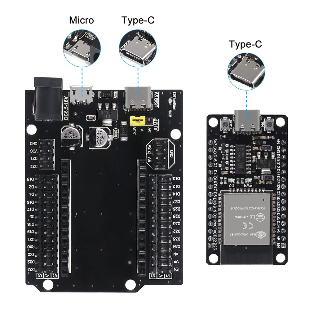 3SETS ESP32 Development Board Type-C USB CH340C WiFi+Bluetooth Ultra-Low Powe...