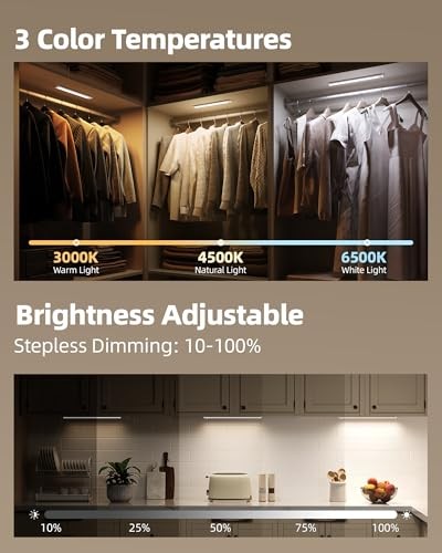 6-Pack Under Cabinet Lighting Wireless, LED Motion Sensor Light 6 Pack 8inch