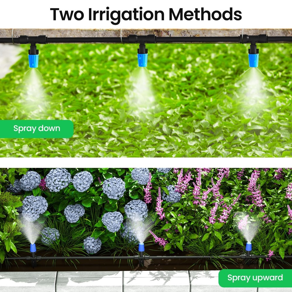 MIXC 65FT Greenhouse Watering System Automatic Mist Irrigation Kit