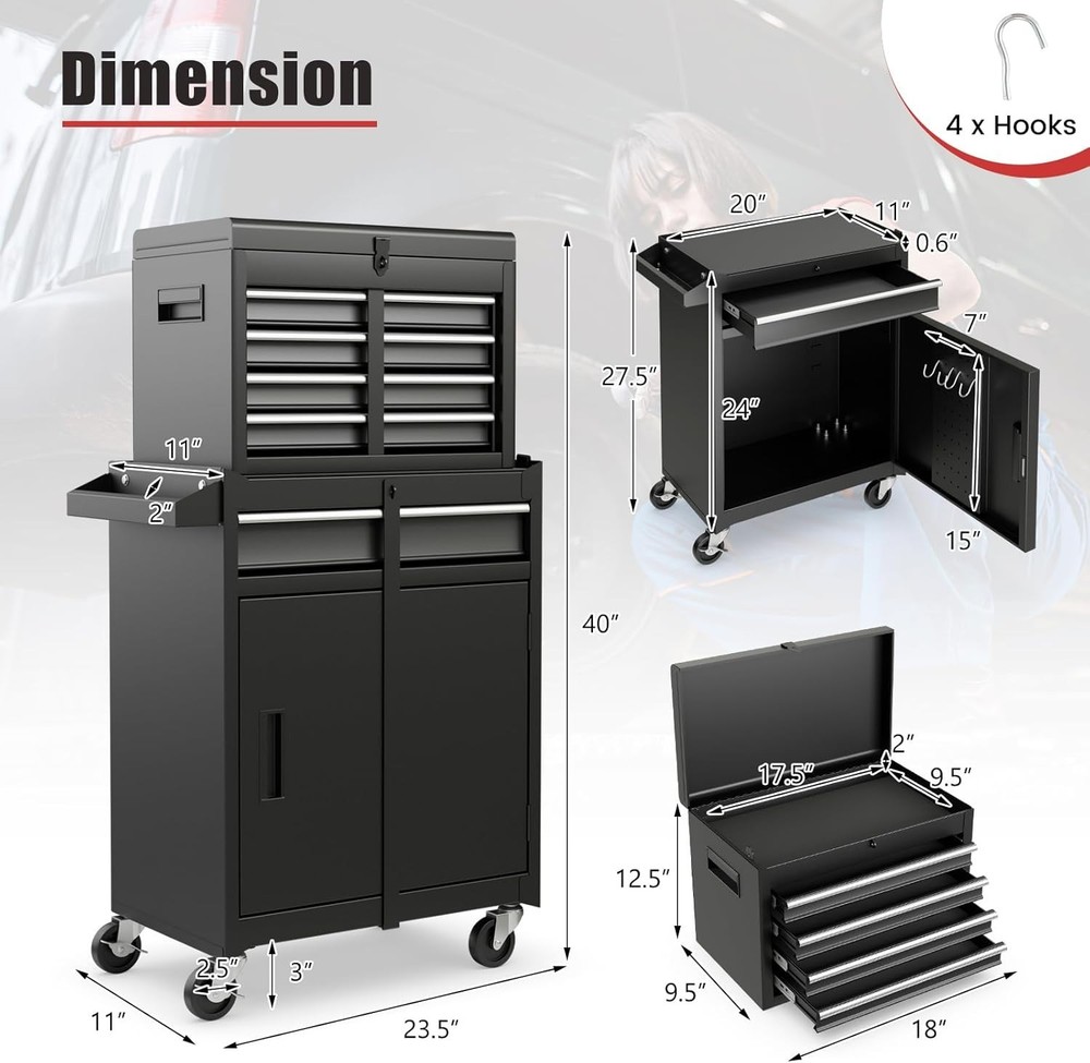 High Capacity Metal Tool Box for Tools Organization