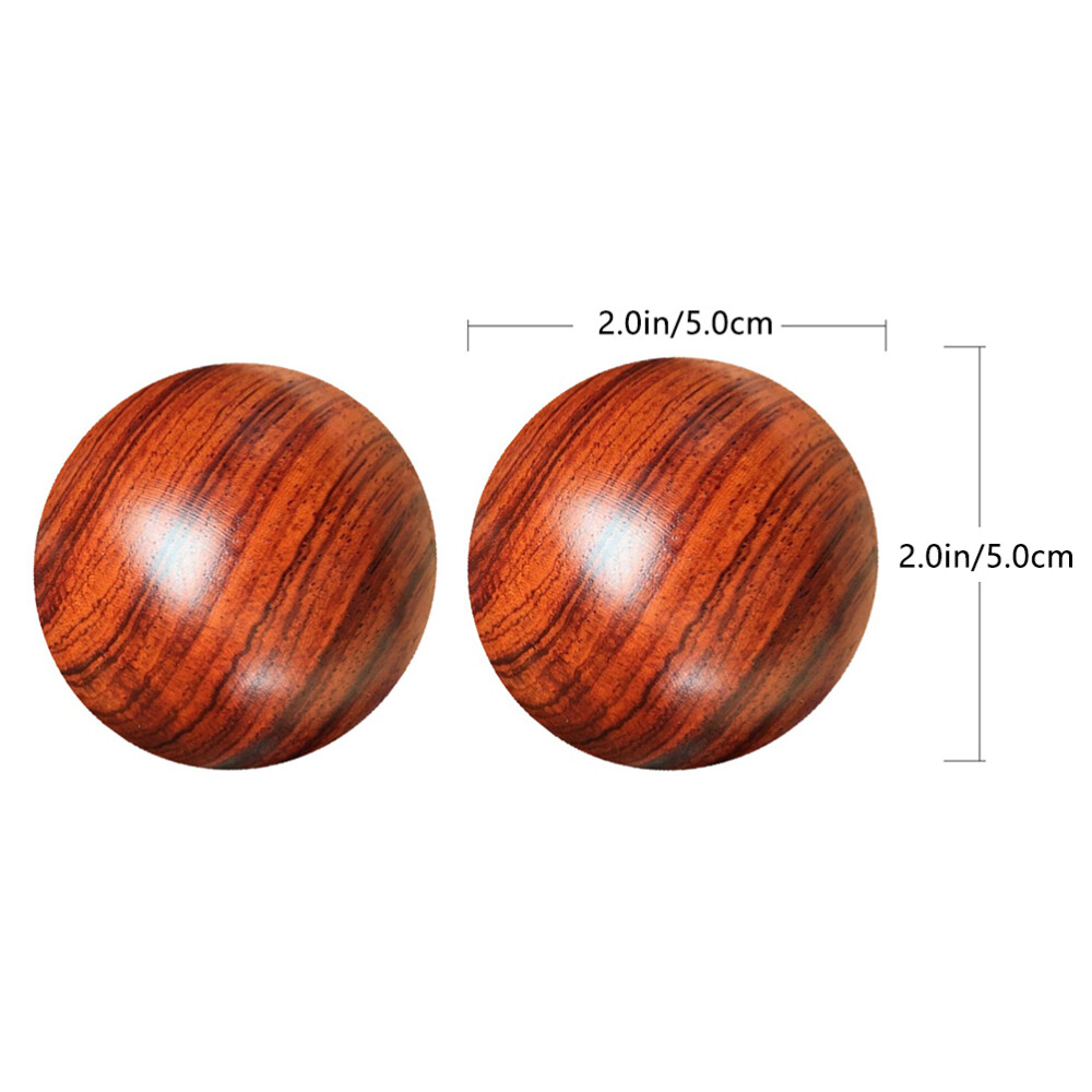 2pcs Exercise Balls Wooden Baoding Massage Balls Chinese Hand Exercise Balls