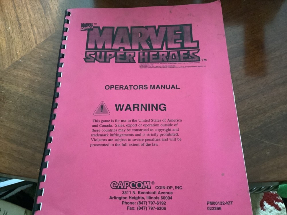 Vintage Capcom Marvel Super Heroes Operations Manual