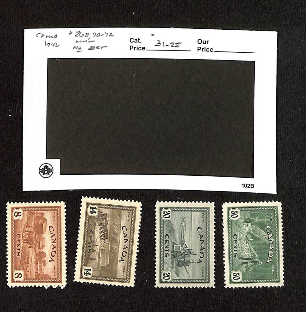 Canada, Postage Stamp, #268-270, 272 Mint NH, 1946 (AJ)