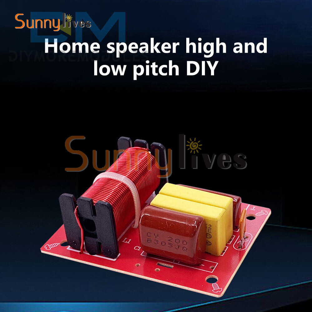 80W 2 Way Speaker Frequency Divider Audio High Low Crossover Filter 4-8 Ohms DIY