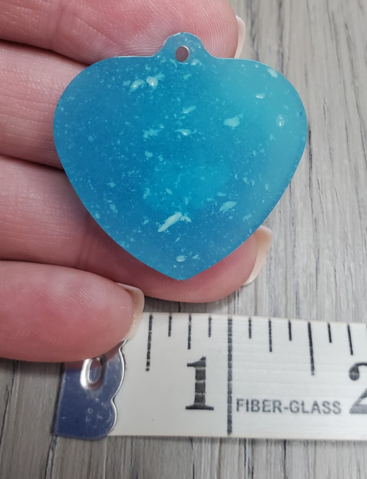 Resin Pet Collar Charm Zipper Pull Blue Heart