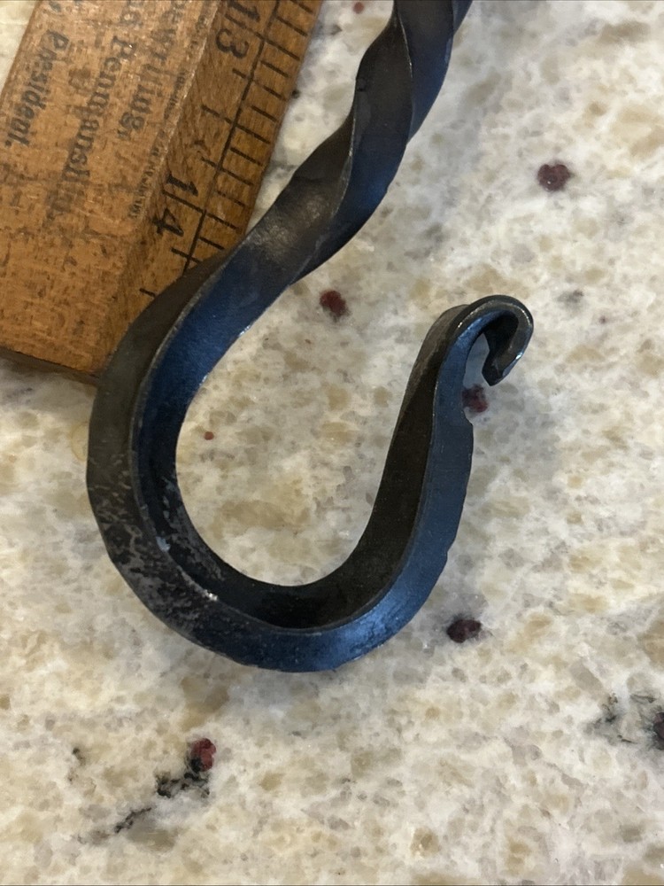 S-Hook Hanger, Twisted Wrought Iron 18.25" long