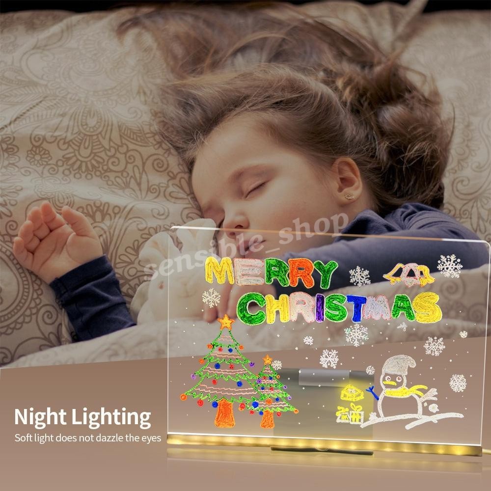 LED Note Board Light Up Acrylic Message Board LED Drawing Board Illuminated Kids
