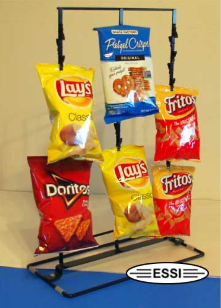 Counter Snack Rack - Triple Column - 36 Clips - Chip Display