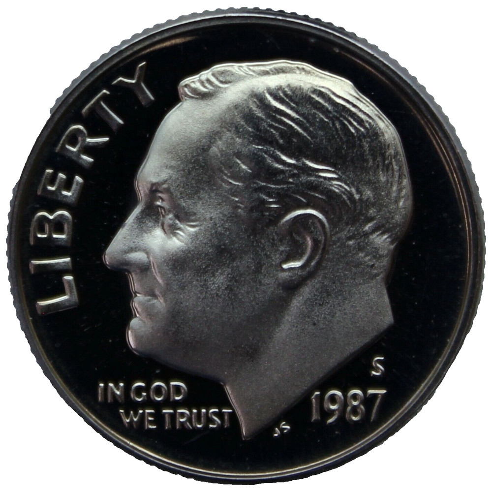 1987-S Proof Roosevelt Dime