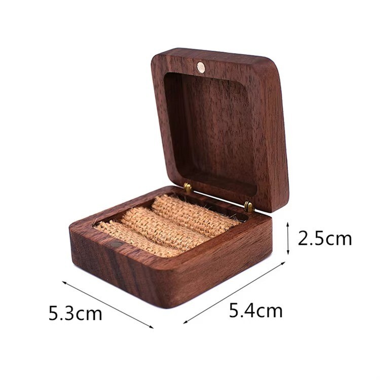 10PC Walnut Wooden Ring Box - Model 3 - BLANK