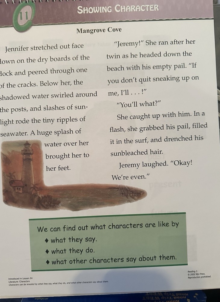BJU Press Reading 5 Teaching Visuals Flip Chart